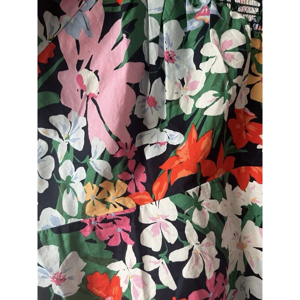 Old Navy Floral Puff Sleeve Peplum Top XXL Cotton Cottagecore Smocked